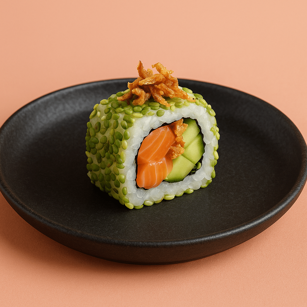 22 - California Saumon - Concombre - Avocat - Oignons frits